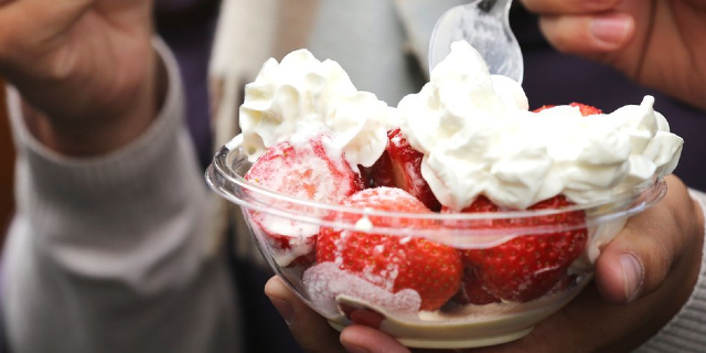 A bowl of strawberries and cream at Wimbledon