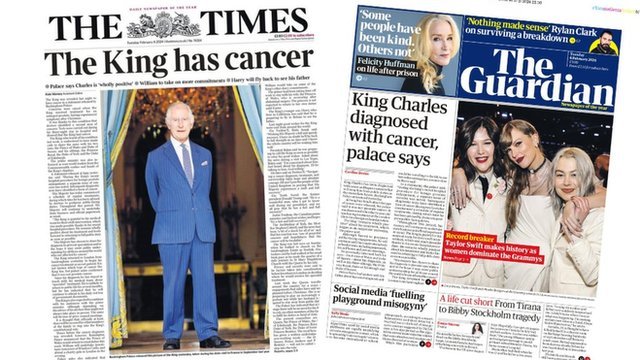 The front pages of the Times and the Guardian on Tuesday 6 February 2024