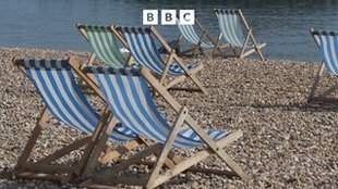 Deck chairs on a beach