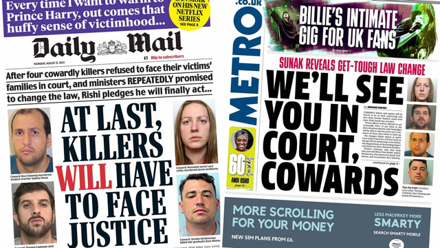 Front pages 31 August 2023