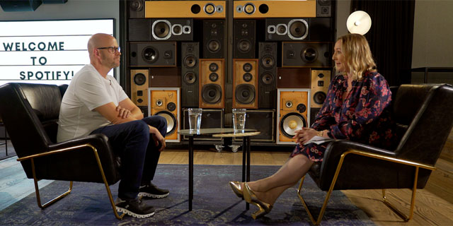 Daniel Ek talking to Zoe Kleinman