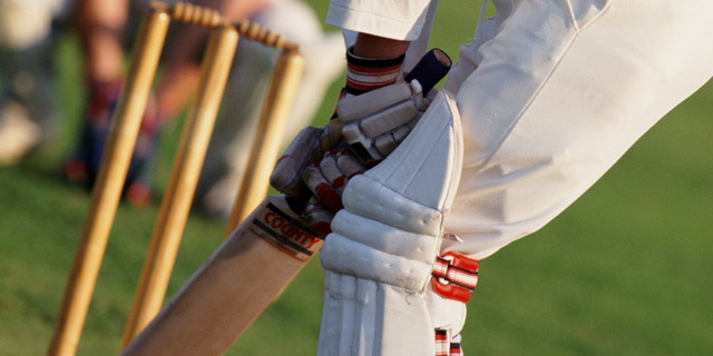 Cricket batsman at wicket