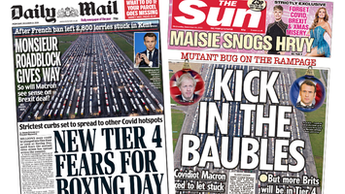 Composite image featuring i and Financial Times front pages