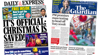 Composite image featuring i and Financial Times front pages