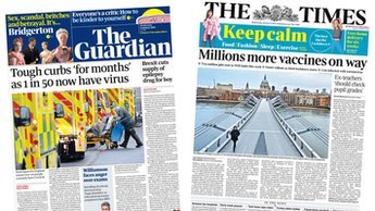 Composite image featuring i and Financial Times front pages