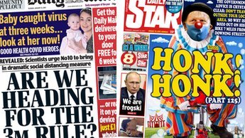 Composite image featuring i and Financial Times front pages