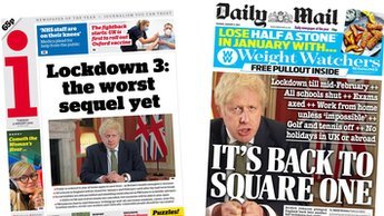 Composite image featuring i and Financial Times front pages