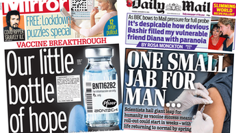 Composite image featuring i and Financial Times front pages