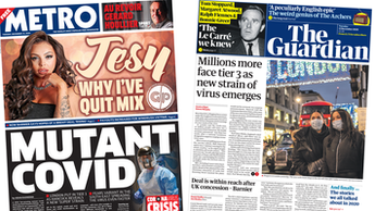 Composite image featuring i and Financial Times front pages