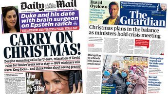 Composite image featuring i and Financial Times front pages