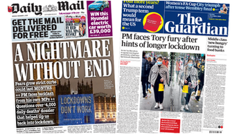 Composite image featuring i and Financial Times front pages