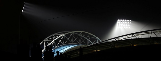 Floodlights over a sports stadium