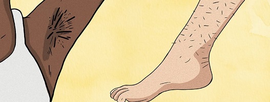 Graphic depicting armpit and leg hair