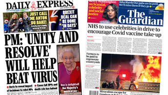Composite image featuring i and Financial Times front pages