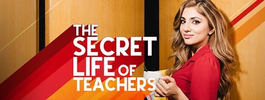 The Secret Life of Teachers logo, featuring host Mehreen Baig