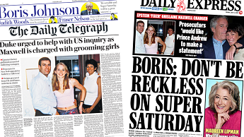 Composite image featuring Telegraph and Express front pages