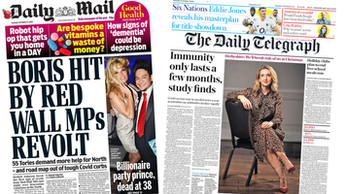 Composite image featuring i and Financial Times front pages