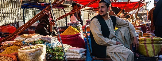 A market trader in Kandahar, the last major Taliban stronghold to fall to the US in 2001