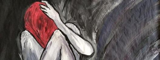 A painting titled Hopeless, by mental health patient Malin