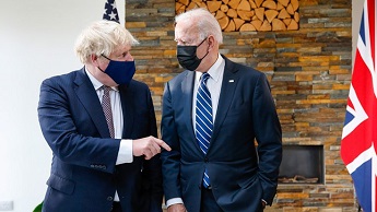 Boris Johnson with Joe Biden, in Cornwall