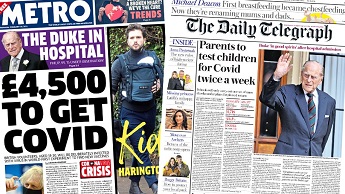 Composite image showing Metro and Daily Telegraph front pages