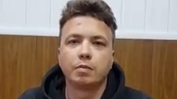 A still from the video of Roman Protasevich released on Monday