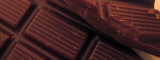 Dark chocolate up close