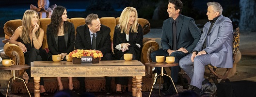 The cast on the set of Friends: The Reunion