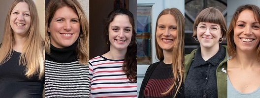 Composite image featuring six pregnant women