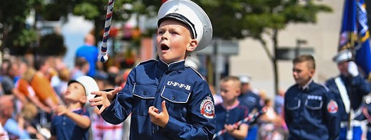 A boy marching on the 12 July