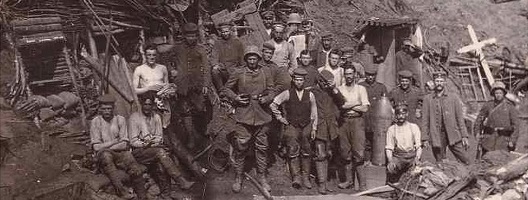 A wartime picture of the German soldiers outside the tunnel at Winterberg