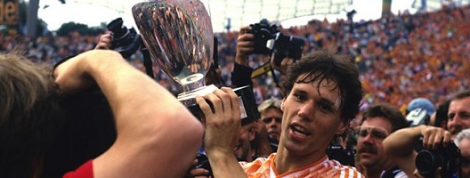 Marco van Basten with the 1988 European Championship trophy