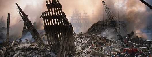 Ground Zero - workers in the aftermath of the attacks on the World Trade Centre, in New York