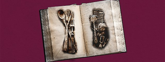 Graphic depicting a recipe book