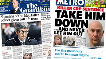 Composite image showing Guardian and Metro front pages