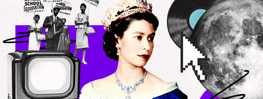 Composite image of historic moments the Queen has seen