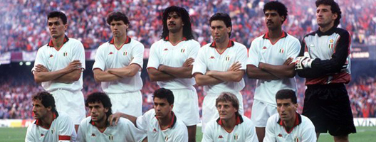 The AC Milan team in 1989