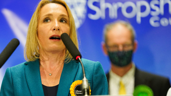 New Lib Dem MP Helen Morgan speaks after winning the North Shropshire by-election