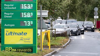 Motorists queue for petrol at Wetherby services