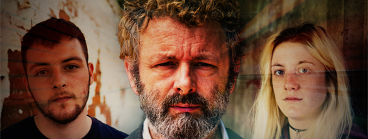 Michael Sheen, with documentary subjects Niall and Hope