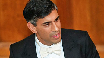 Rishi Sunak, giving his speech to the Lord Mayor's Banquet