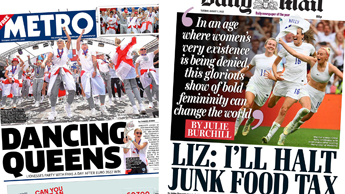 Composite image showing the Metro and Daily Mail front pages