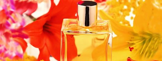 Generic image depicting a perfume bottle on flower petals
