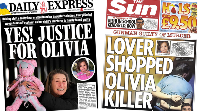 Composite image featuring the Daily Express and Sun front pages