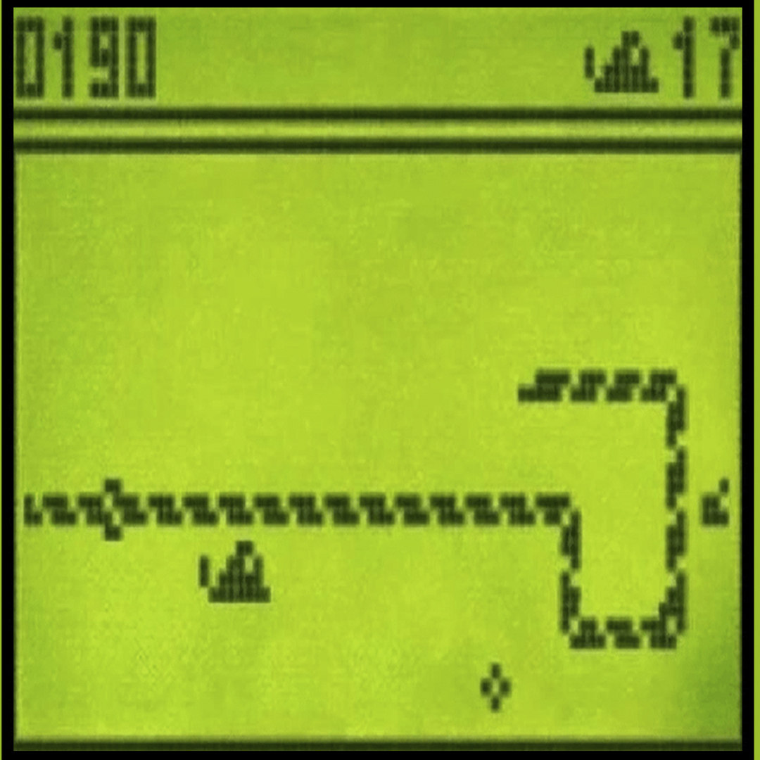 A screenshot of Nokia's Snake game (Credit: IMDB)